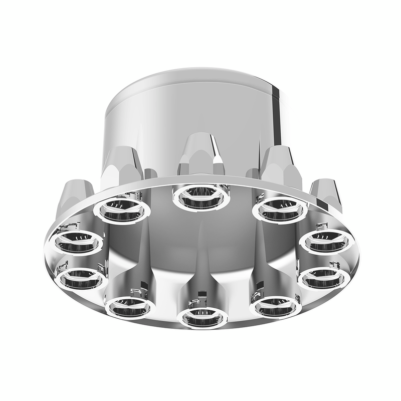 Dome Rear Axle Cover With 33mm Standard Style Push-On Nut Covers - Chrome