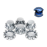 UP-10317  Dome Axle Cover Combo Kit With 33mm Cylinder Thread-On Nut Covers - Chrome hub cover Light Gray
