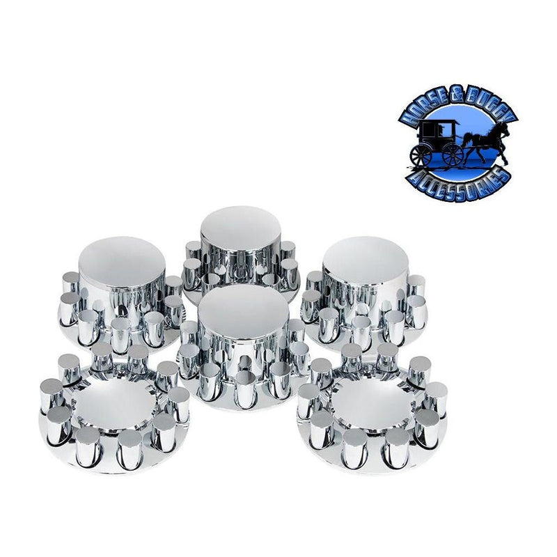 UP-10317  Dome Axle Cover Combo Kit With 33mm Cylinder Thread-On Nut Covers - Chrome hub cover Light Gray