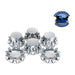Light Gray Dome Axle Cover Combo Kit With 33mm Cylinder Thread-On Nut Covers - Chrome hub cover