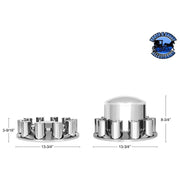 UP-10317  Dome Axle Cover Combo Kit With 33mm Cylinder Thread-On Nut Covers - Chrome hub cover Light Gray