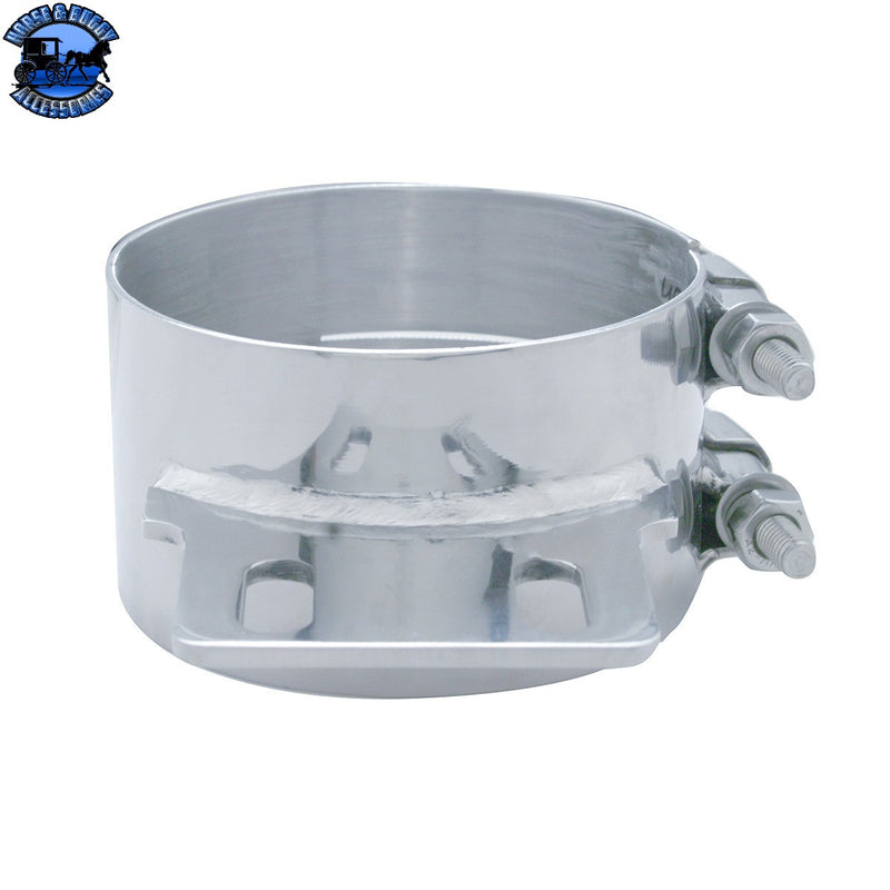 UP-10319 5" Stainless Butt Joint Exhaust clamp - Straight Bracket #10319