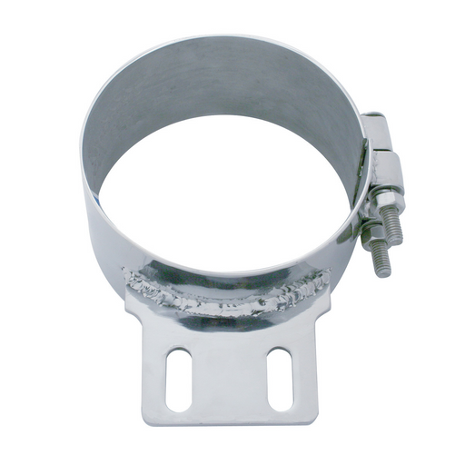 UP-10320 6" Stainless Butt Joint Exhaust Clamp - Straight Bracket