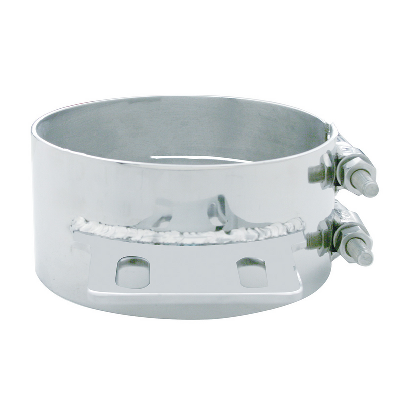 UP-10320 6" Stainless Butt Joint Exhaust Clamp - Straight Bracket