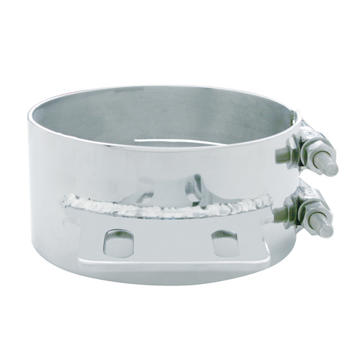 UP-10320 6" Stainless Butt Joint Exhaust Clamp - Straight Bracket