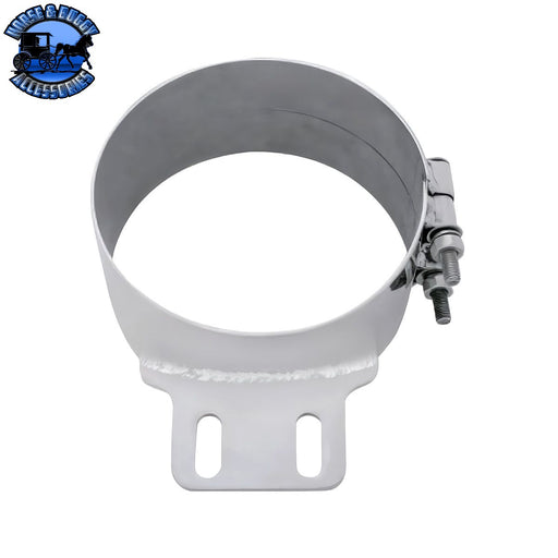 7" Stainless Butt Joint Exhaust clamp - Straight Bracket Gray