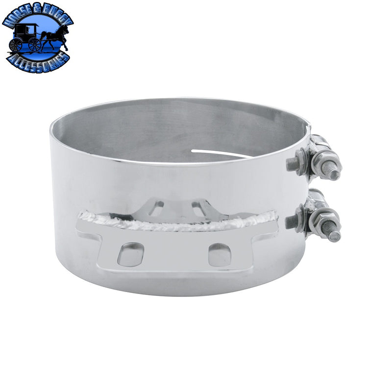 7" Stainless Butt Joint Exhaust clamp - Straight Bracket Gray