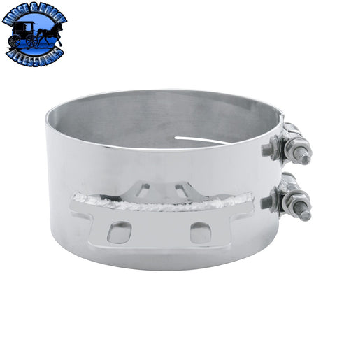 7" Stainless Butt Joint Exhaust clamp - Straight Bracket Gray