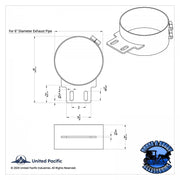 7" Stainless Butt Joint Exhaust clamp - Straight Bracket White Smoke
