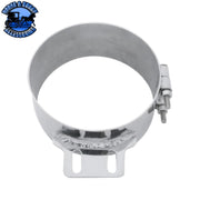 8" Stainless Butt Joint Exhaust Clamp - Straight Bracket Dark Gray