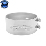 8" Stainless Butt Joint Exhaust Clamp - Straight Bracket Light Gray