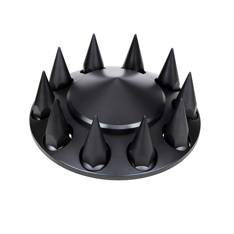 Pointed Front Axle Cover With 33mm Spike Thread-On Nut Covers - Matte Black