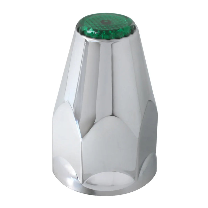 CR. PL. SCREW-ON 33 M/MX3-1/4" NUT CVR W/GREEN REFLECTOR Gray