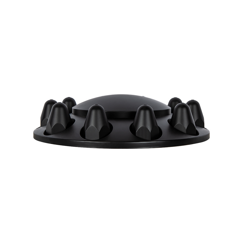 Cubierta del eje delantero con tapa abovedada y cubiertas para tuercas a presión de 1-1/2" - Negro mate