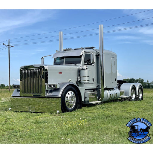 Light Steel Blue ROLLIN LOW PETERBILT 11'' X 7.5'' FLAT BOTTOM VISOR V. TOP #1034 PETERBILT VISOR