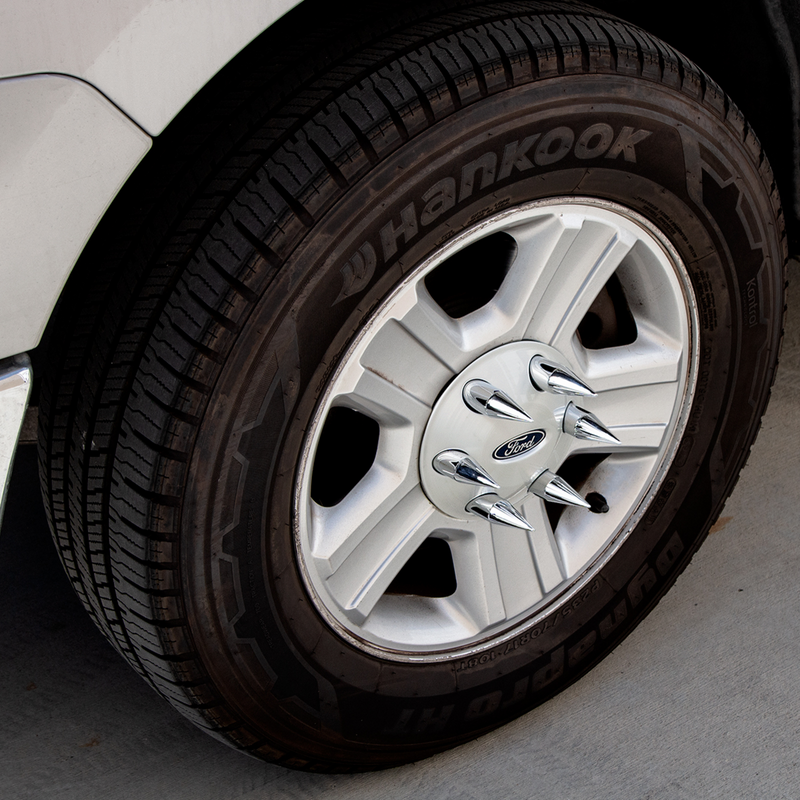 Chrome Spike Nut Cover For 2004-14 Ford F-Series With OE Steel Wheel - Push-On (Bulk)