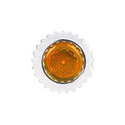 CR. PL. 33MM X 4"H PUSH-ON BULLET FLAT CVR W/AMBER REFL. Lavender
