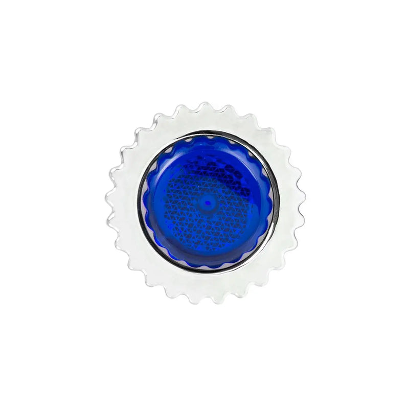 CR. PL. 33MM X 4"H SCREW-ON BULLET FLAT CVR W/BLUE REFL. lug nut Lavender