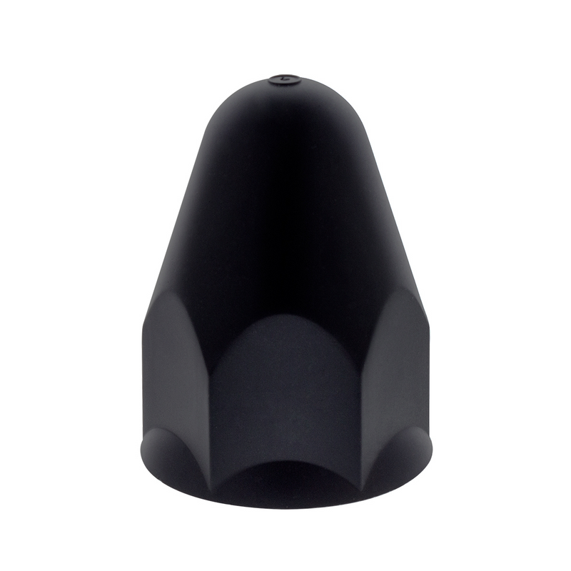 UP-10361B 1-1/2" X 2-3/4" Matte Black Painted Plastic Bullet Nut Covers - Push-On (Bulk)