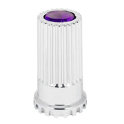 CR. PL. 33MM X 4"H PUSH-ON BULLET FLAT CVR W/PURPLE REFL. lug nut Lavender