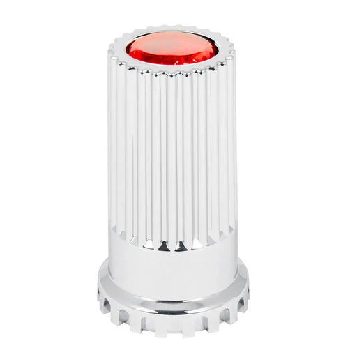 CR. PL. 33MM X 4"H PUSH-ON BULLET FLAT CVR W/RED REFL. lug nut Lavender