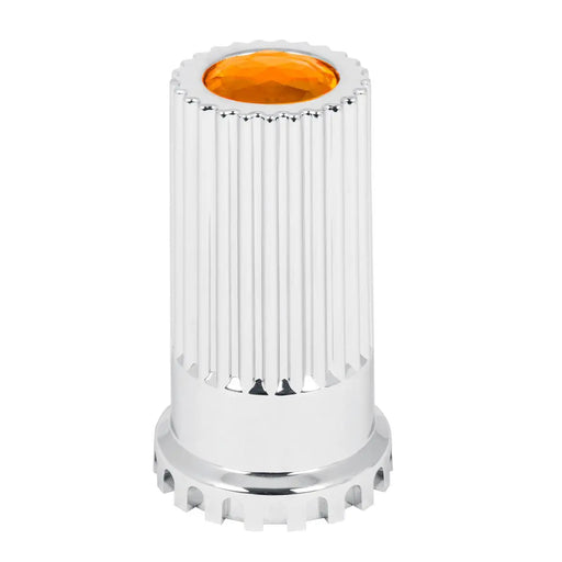 CR. PL. 33MMX-4"H PUSH-ON BULLET FLAT CVR W/AMBER JEWEL lug nut Lavender