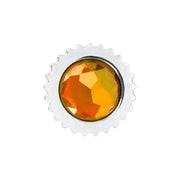 CR. PL. 33MMX-4"H PUSH-ON BULLET FLAT CVR W/AMBER JEWEL lug nut Lavender