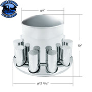 UP-10373 Chrome Plastic Extra Tall Rear Axle Cover With 33mm Thread-On Tall Cylinder Nut Covers REAR AXLE COVER Light Gray