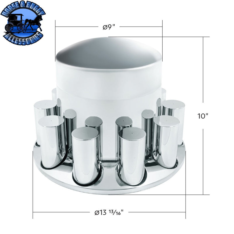 UP-10373 Chrome Plastic Extra Tall Rear Axle Cover With 33mm Thread-On Tall Cylinder Nut Covers REAR AXLE COVER Light Gray