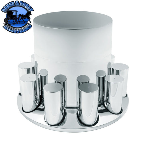 UP-10374 CHROME PLASTIC EXTRA TALL FLAT TOP REAR AXLE COVER WITH 33MM THREAD-ON TALL CYLINDER NUT COVERS AXLE COVER Light Gray