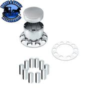 UP-10374 CHROME PLASTIC EXTRA TALL FLAT TOP REAR AXLE COVER WITH 33MM THREAD-ON TALL CYLINDER NUT COVERS AXLE COVER Light Gray