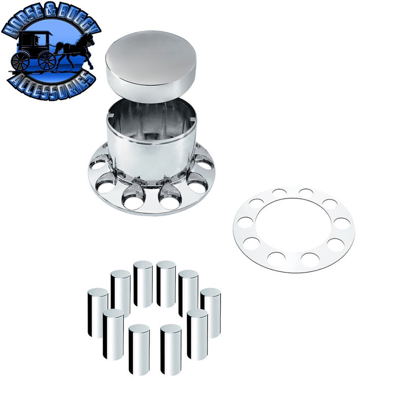 UP-10374 CHROME PLASTIC EXTRA TALL FLAT TOP REAR AXLE COVER WITH 33MM THREAD-ON TALL CYLINDER NUT COVERS AXLE COVER Light Gray