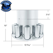 UP-10374 CHROME PLASTIC EXTRA TALL FLAT TOP REAR AXLE COVER WITH 33MM THREAD-ON TALL CYLINDER NUT COVERS AXLE COVER Light Gray