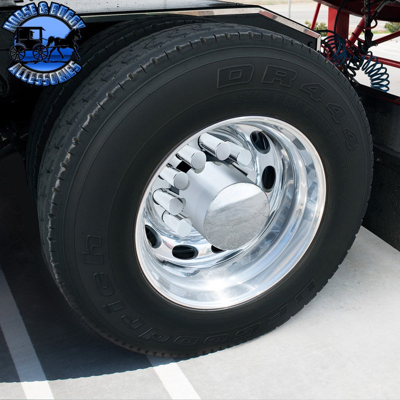 UP-10374 CHROME PLASTIC EXTRA TALL FLAT TOP REAR AXLE COVER WITH 33MM THREAD-ON TALL CYLINDER NUT COVERS AXLE COVER Light Gray