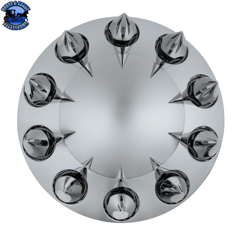UP-10379 Dome Front Axle Cover With 33mm x 4¾" Super Spike Push-On Nut Covers - Chrome