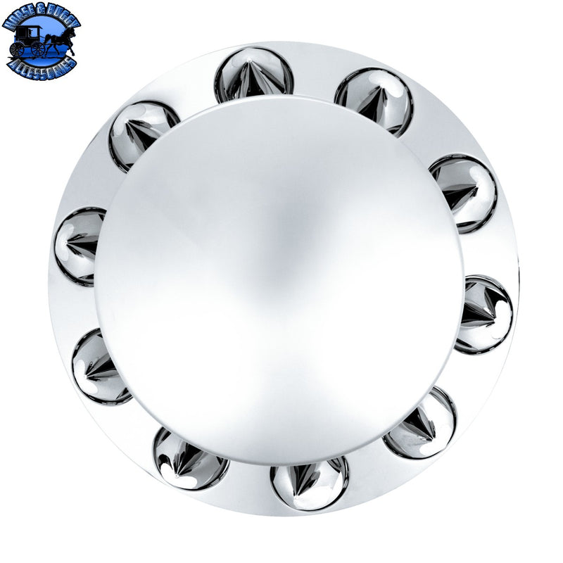 UP-10380 Dome Rear Axle Cover With 33mm x 4-3/4" Super Spike Push-On Nut Covers - Chrome