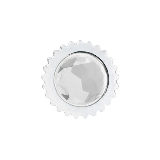 CR. PL. 33MMX-4"H PUSH-ON BULLET FLAT CVR W/CLEAR JEWEL Light Gray