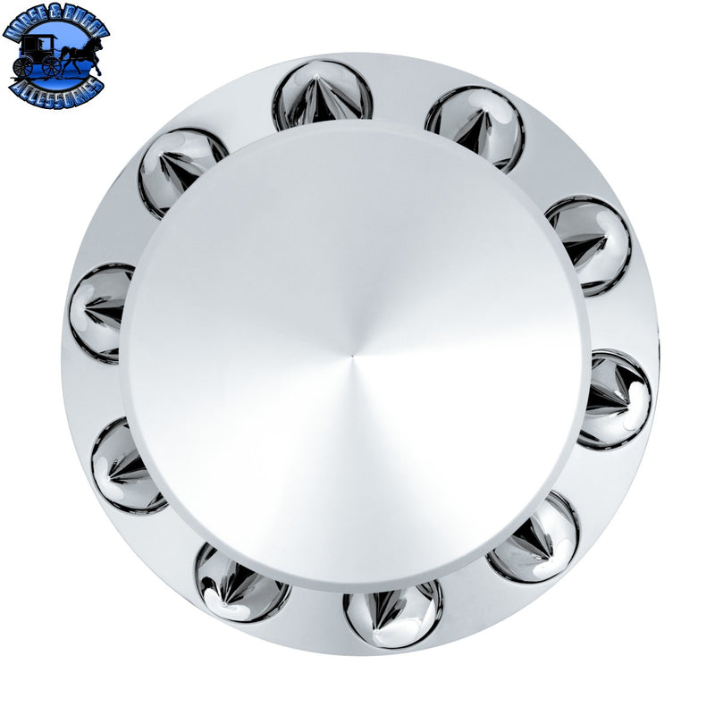 UP-10381 Pointed Rear Axle Cover With 33mm x 4-3/4" Super Spike Push-On Nut Covers - Chrome
