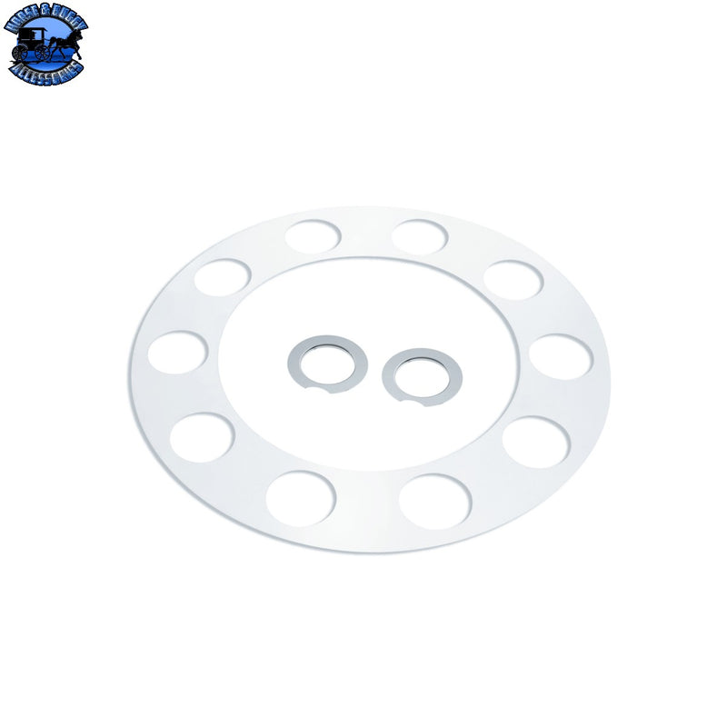 UP-10382 Pointed Front Axle Cover With 33mm x 4-3/4" Super Spike Push-On Nut Covers - Chrome