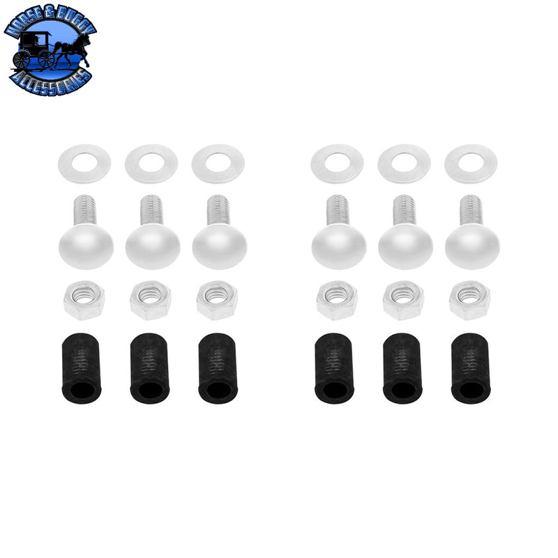 4" X 24" Chrome Standard Bottom Mud Flap Plate - Bolt Thru (Choose Quantity) Mud Flap Plate Single,Card of 2,Box of 2 Dark Slate Gray