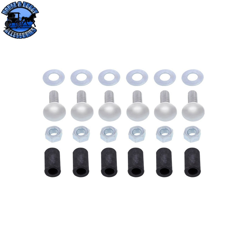 4" X 24" Chrome Standard Bottom Mud Flap Plate - Bolt Thru (Choose Quantity) Mud Flap Plate Single,Card of 2,Box of 2 Light Gray