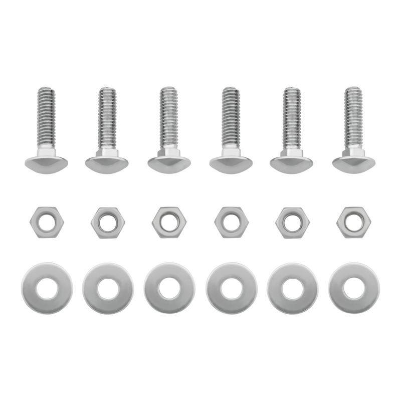UP-10440P 4" X 24" Chrome Freightshaker Bottom Mud Flap Plate - Bolt Thru (Card of 2)