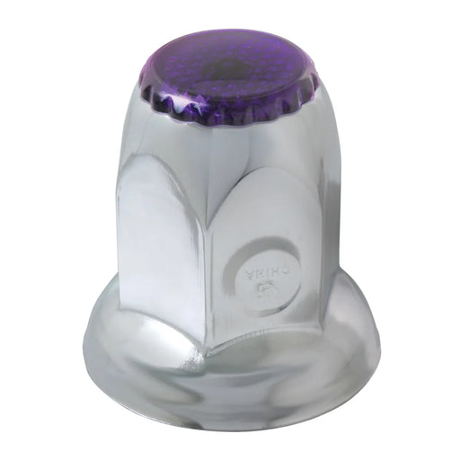 #10493 (purple) Classic Reflector Chrome Steel Push-On Lug Nut Cover w/ Flange lug nut Dark Gray