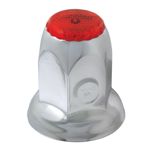 #10494 (red) Classic Reflector Chrome Steel Push-On Lug Nut Cover w/ Flange lug nut Gray