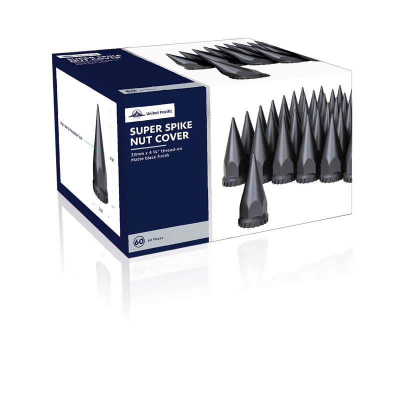Cubiertas para tuercas de pico con brida, color negro mate, 33 mm x 4-3/4", roscadas (paquete de 60)