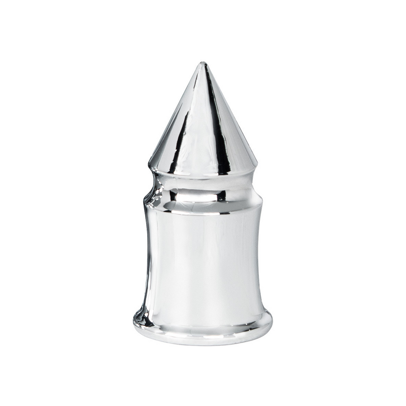 33mm X 4-3/8" Chrome Plastic V-Spike Nut Covers - Thread-On (60-Pack)