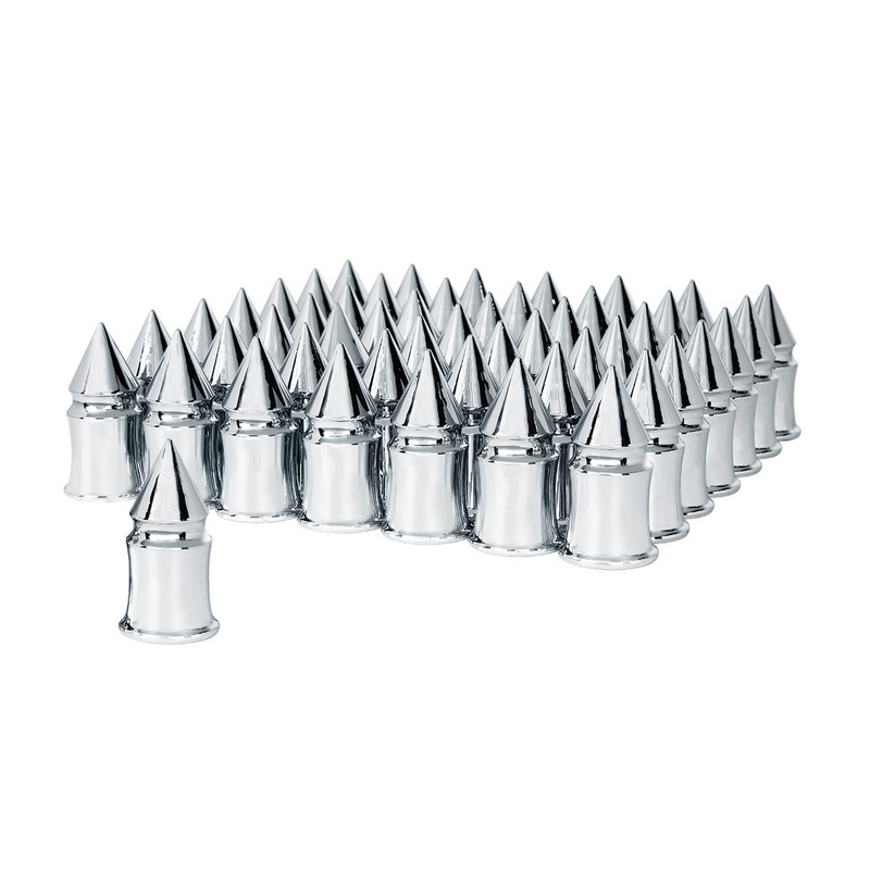 Cubiertas para tuercas con punta en V de plástico cromado de 33 mm x 4-3/8" - A presión (paquete de 60)