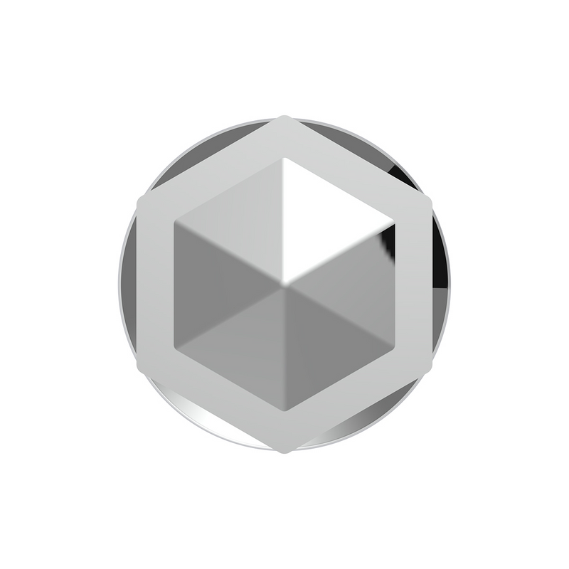 Cubierta de tuerca roscada estilo hexagonal de plástico cromado de 33 mm x 3" de alto
