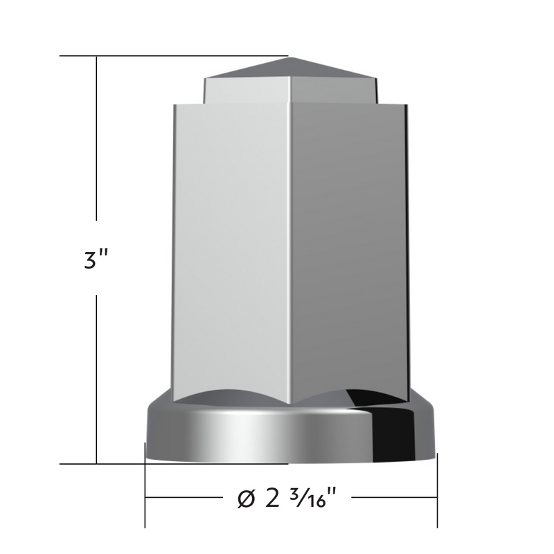 Cubierta de tuerca roscada estilo hexagonal de plástico cromado de 33 mm x 3" de alto