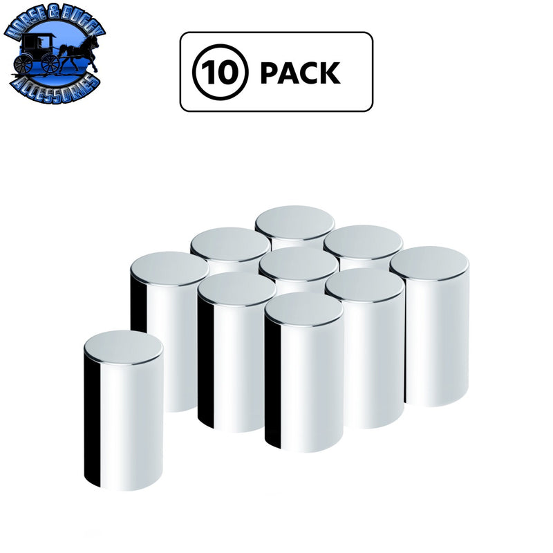 UP-10568 33mm x 3-1/2" Chrome Plastic Cylinder Nut Cover - Push-On (10-Pack)